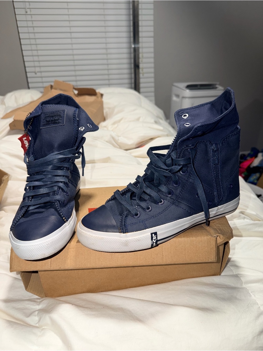 Levi’s Zip Ex Hi CT Twill High Top Sneakers Navy Men’s Size 8.5